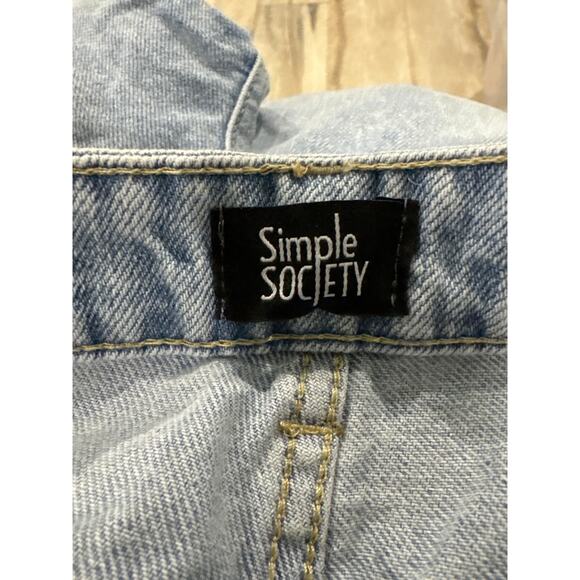Simple Society Ripped Cropped Straight Jeans 7/28 Super High Rise Distressed - Picture 5 of 5